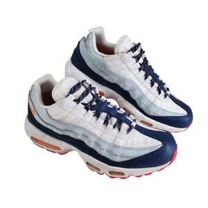 Nike Air Max 95 GS Sneaker Shoes Womens 10 Midnight Navy Laser Orange 307960-405